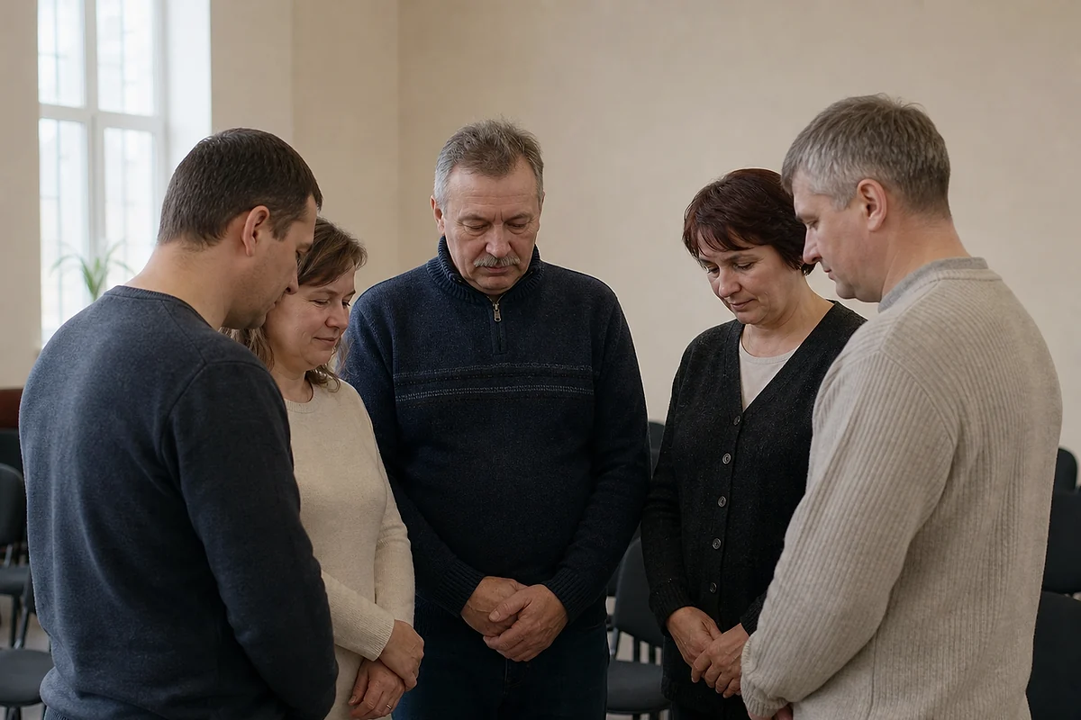 Люди молятся вместе